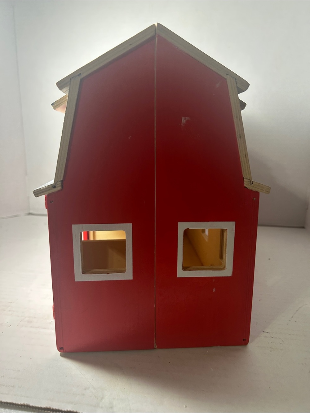 Melissa & Doug Red Wooden Barn with Gray Roof and White Trim - Picture 6 of 9